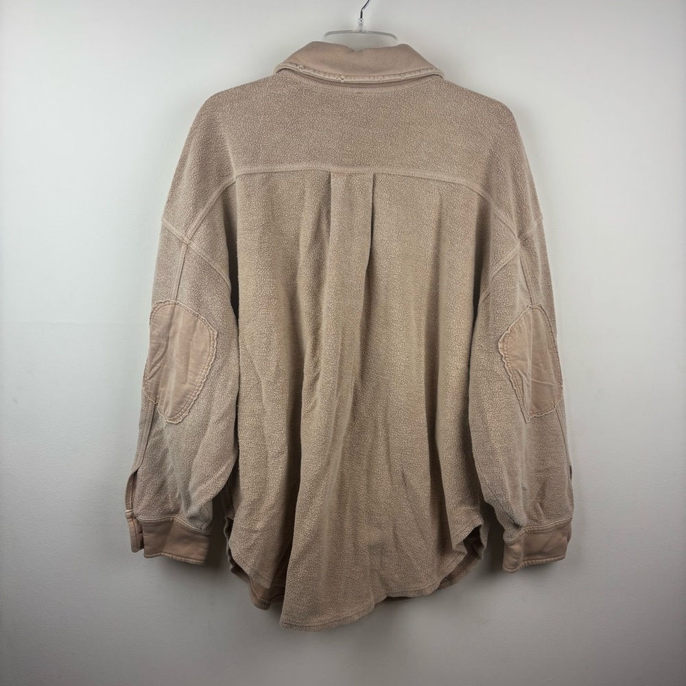 Free people Ruby Shacket distressed button front pockets size medium - Picture 11 of 13